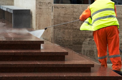 Pressure washing by Clean and Honest Commercial Cleaning.